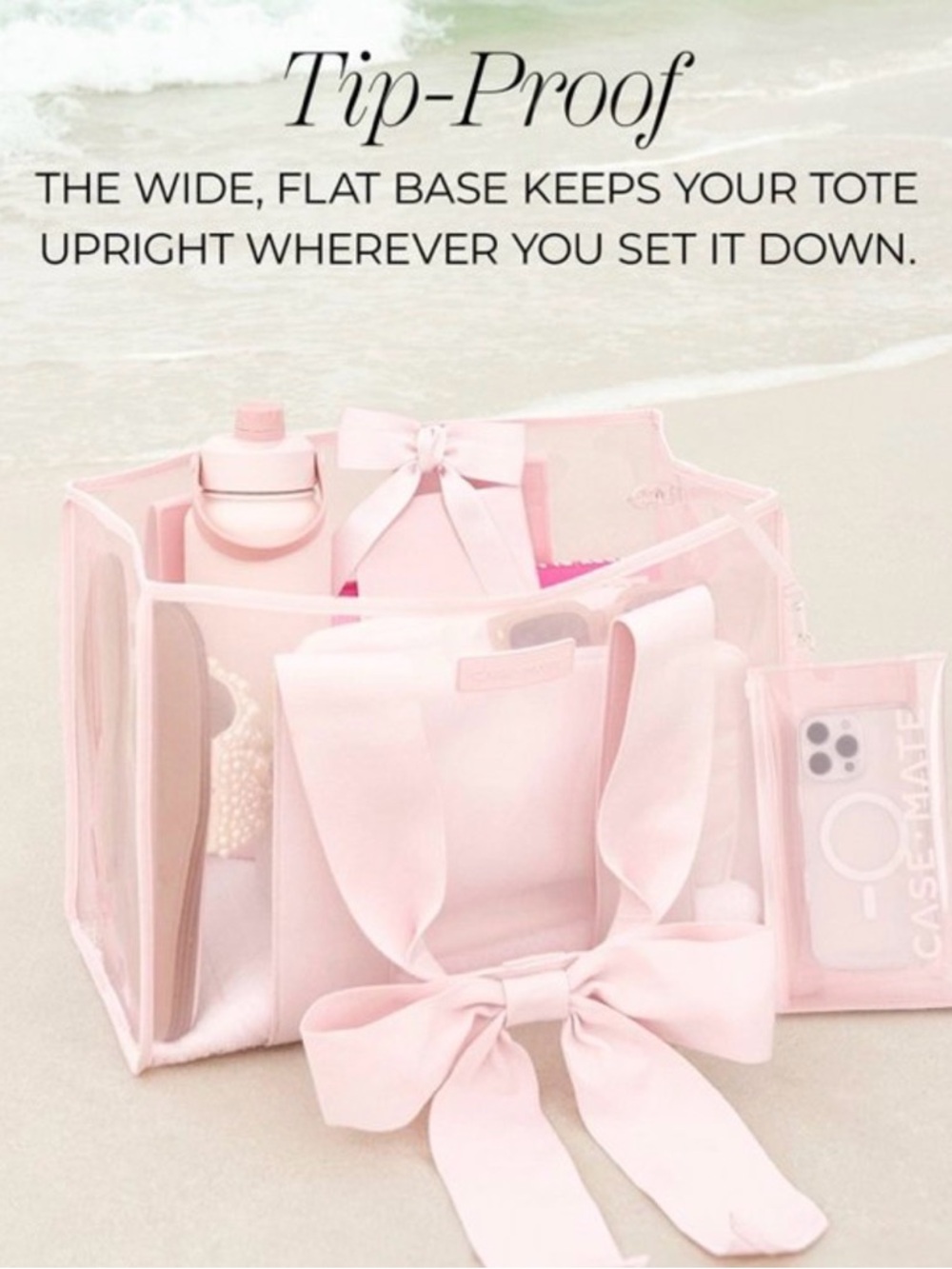 NWT Case-Mate Jelly Tote Bag - Ballet Pink Bow